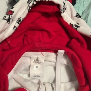 Disney Black and White minnie mouse hooddie with ears on hood